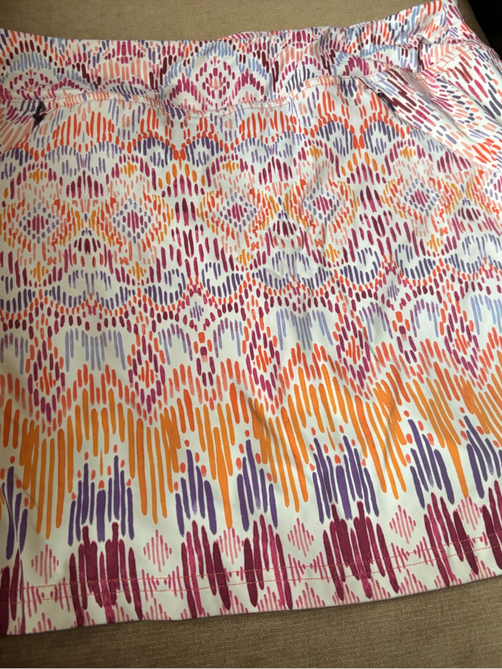 Title Nine Purple Active Skort with Pink and Orange Print